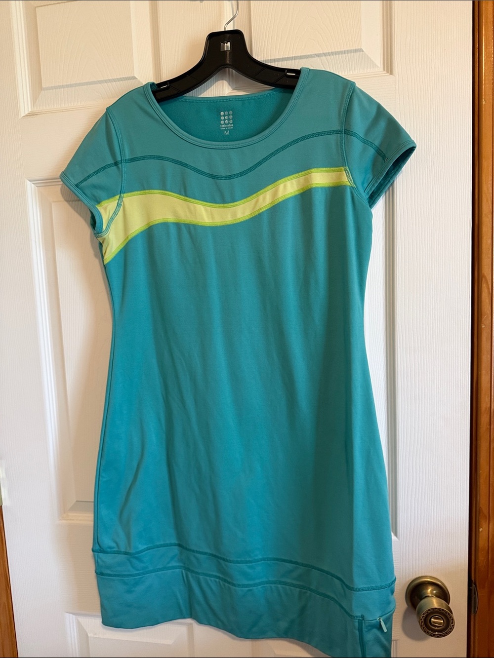 Title Nine Teal Dress with Lime Green Accent